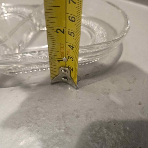 Clear Heart Shaped Divided Glass Dish Duncan and Miller #309 Trinket Dish - Picture 7 of 7